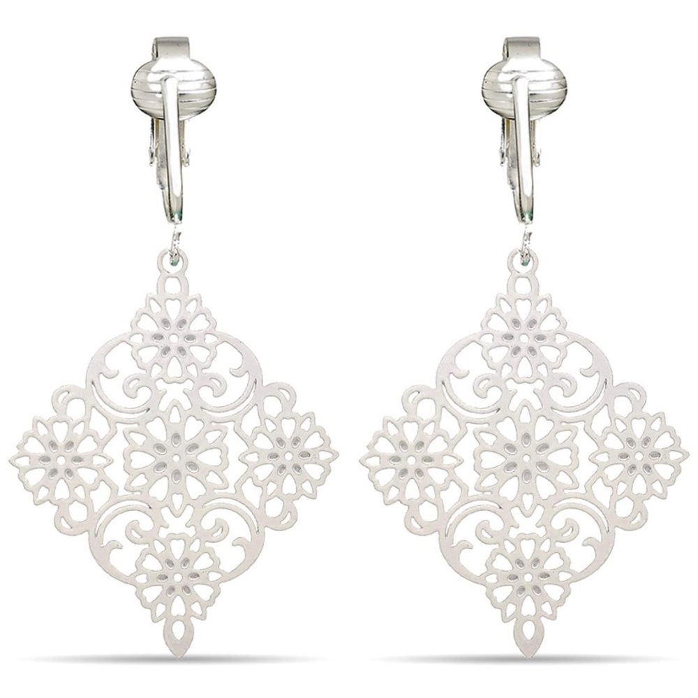 Victorian Filigree Clip On Earrings